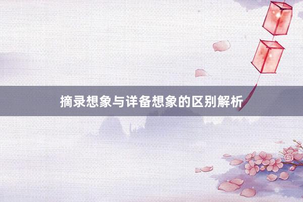 摘录想象与详备想象的区别解析